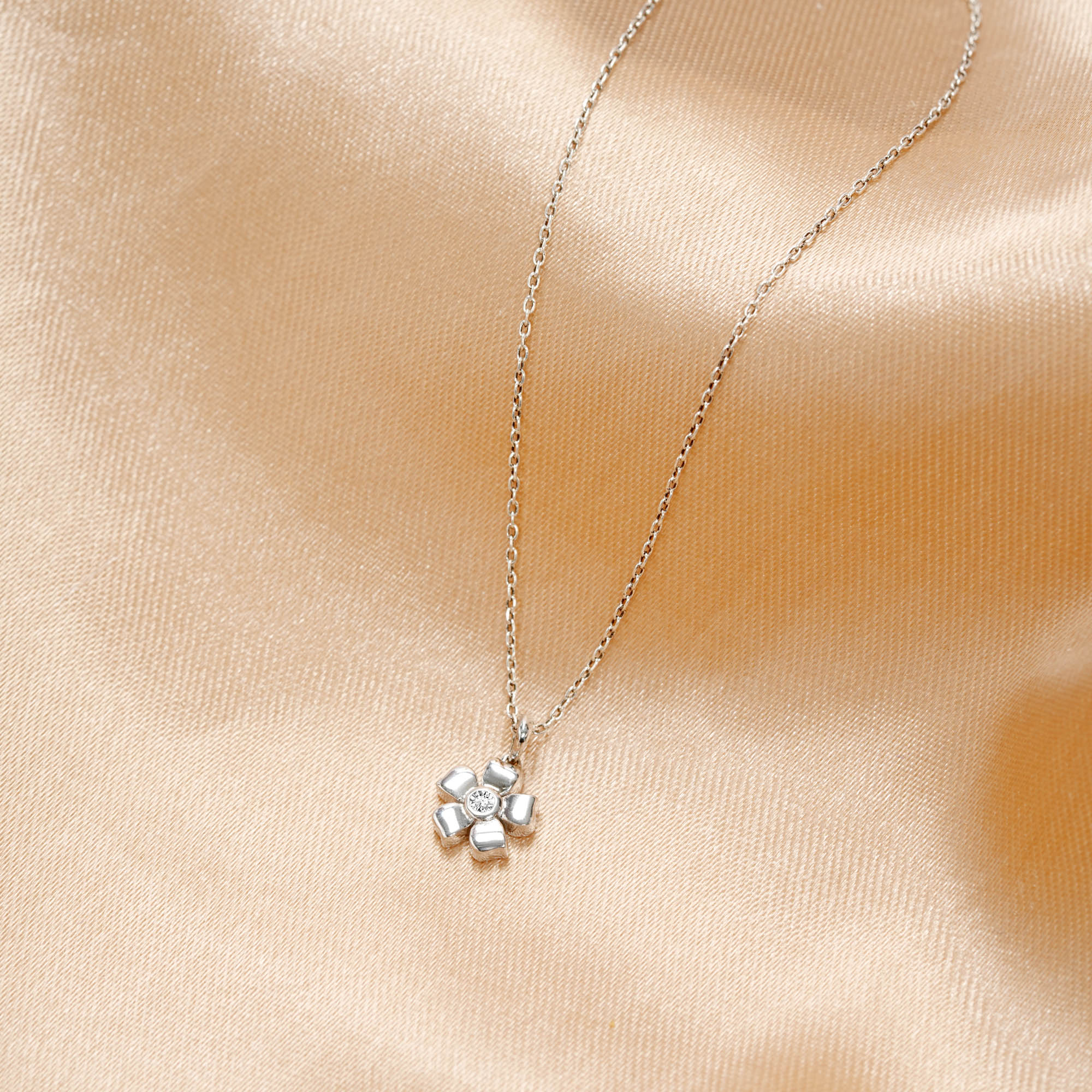 Women’s Flower Necklace Pendant chain | 925 Sterling Silver