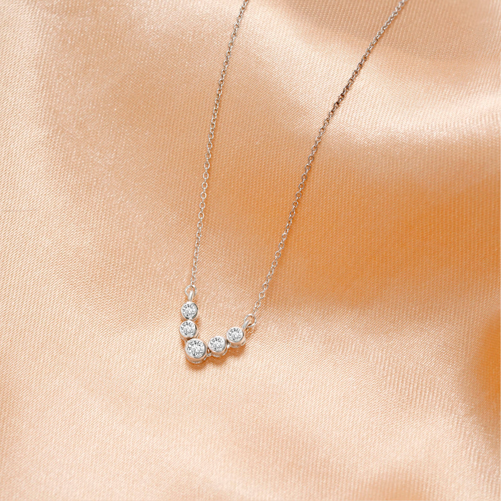 ISEHRA Lyrical Bend Sterling Silver Pendant Necklace for Women