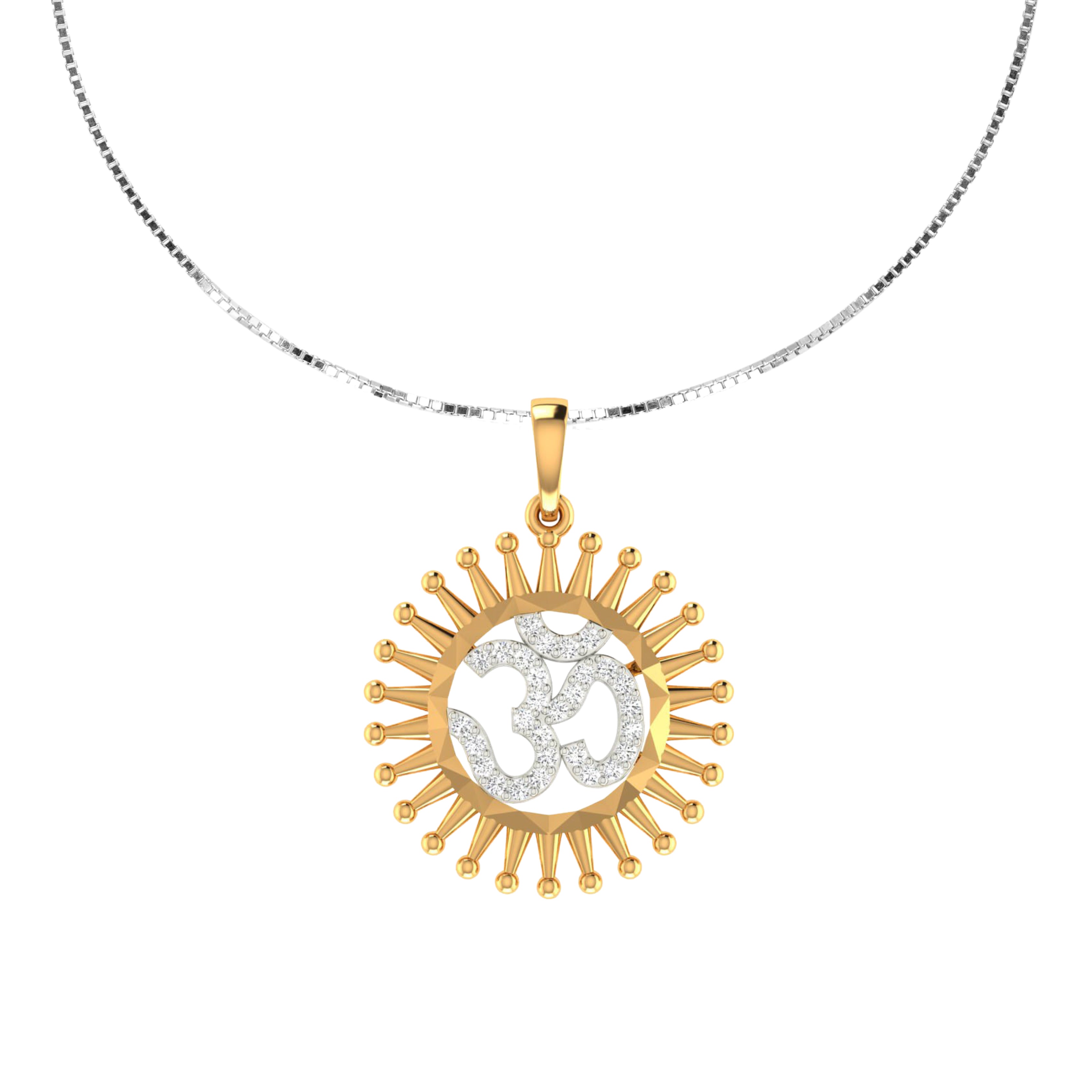 Pure Silver OM Necklace for Men – 925 Sterling Silver Pendant with Chain