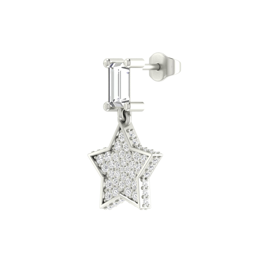 Star Stud Earring for Men | 925 Sterling Silver