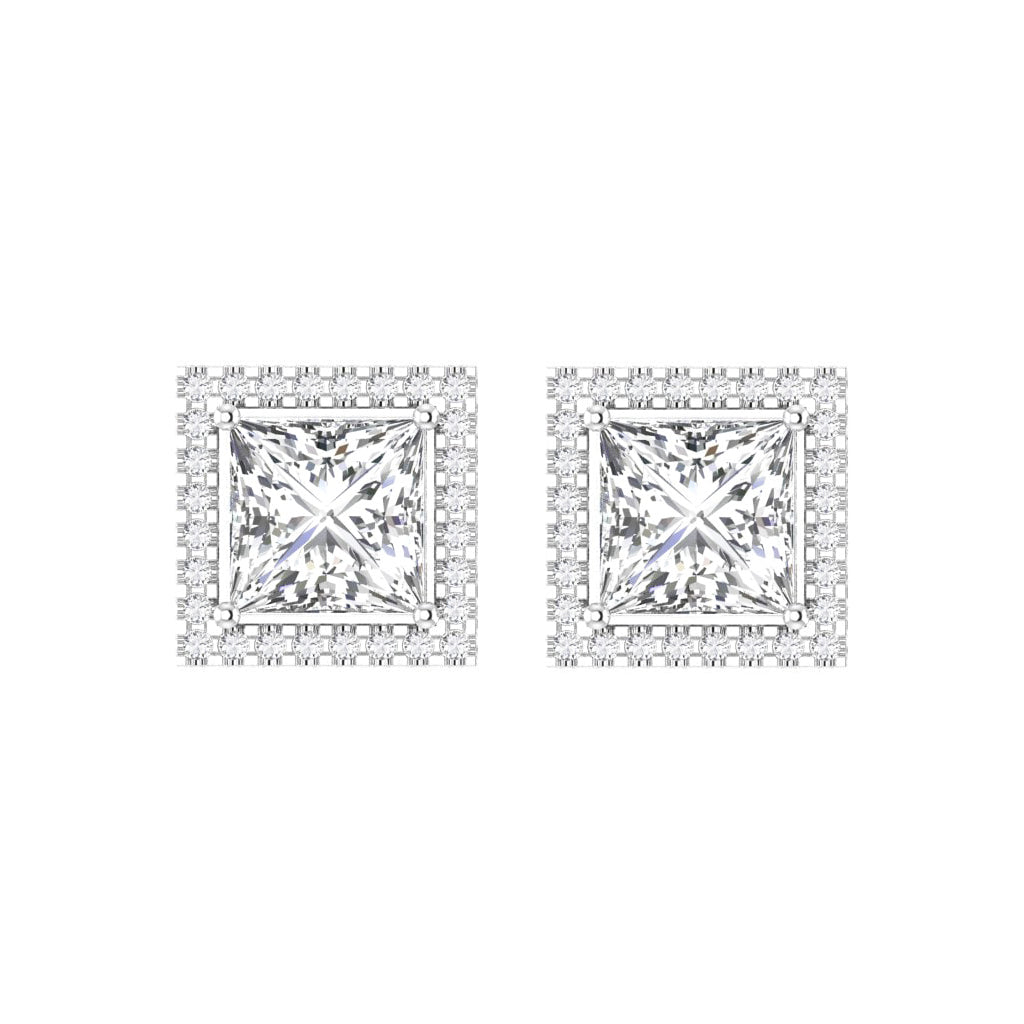Square Cluster Earrings for Women | 925 Sterling Silver