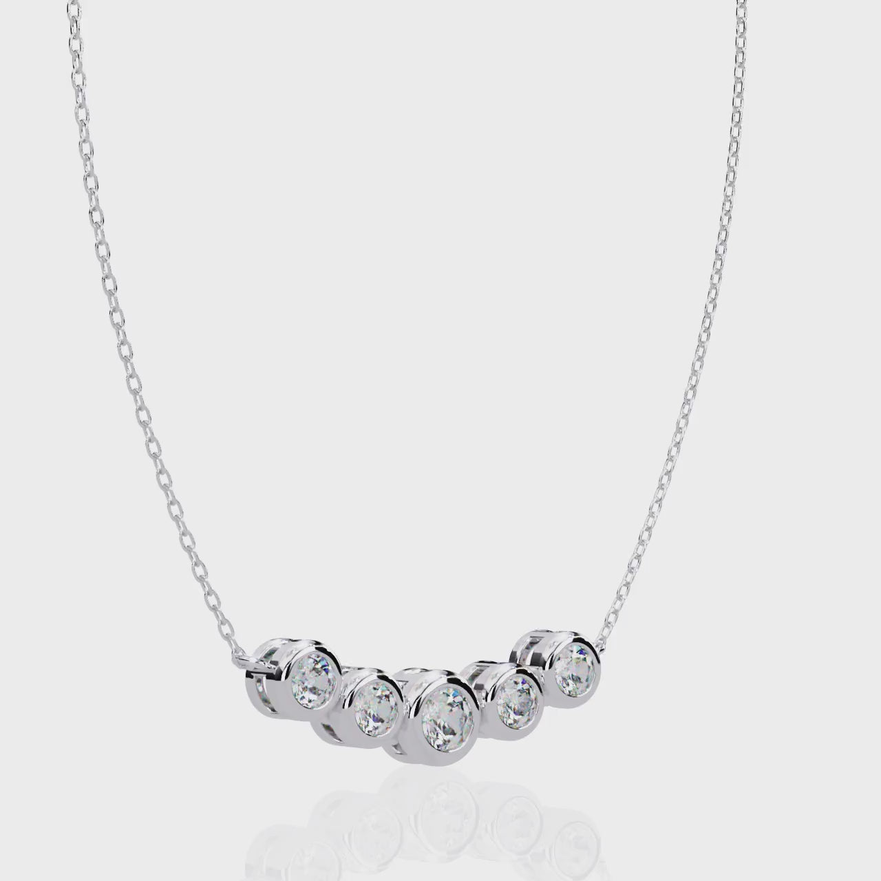 ISEHRA Lyrical Bend Sterling Silver Pendant Necklace for Women