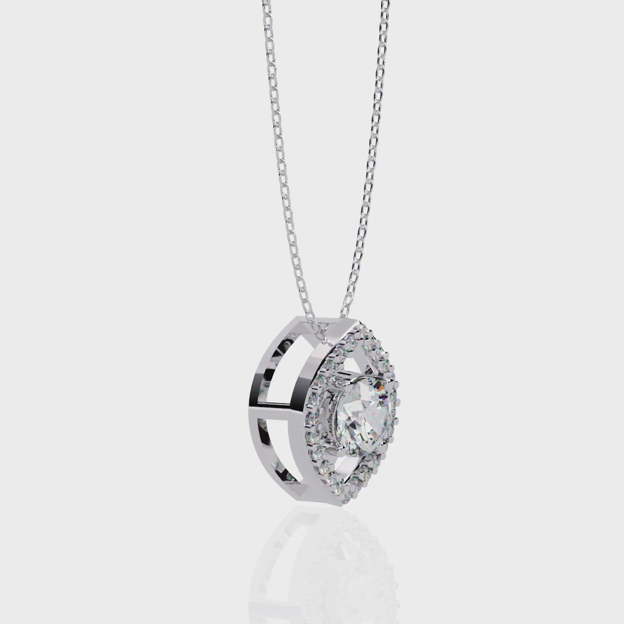 Eye of Radiance Crystal Pendant Women’s Sterling Silver Necklace