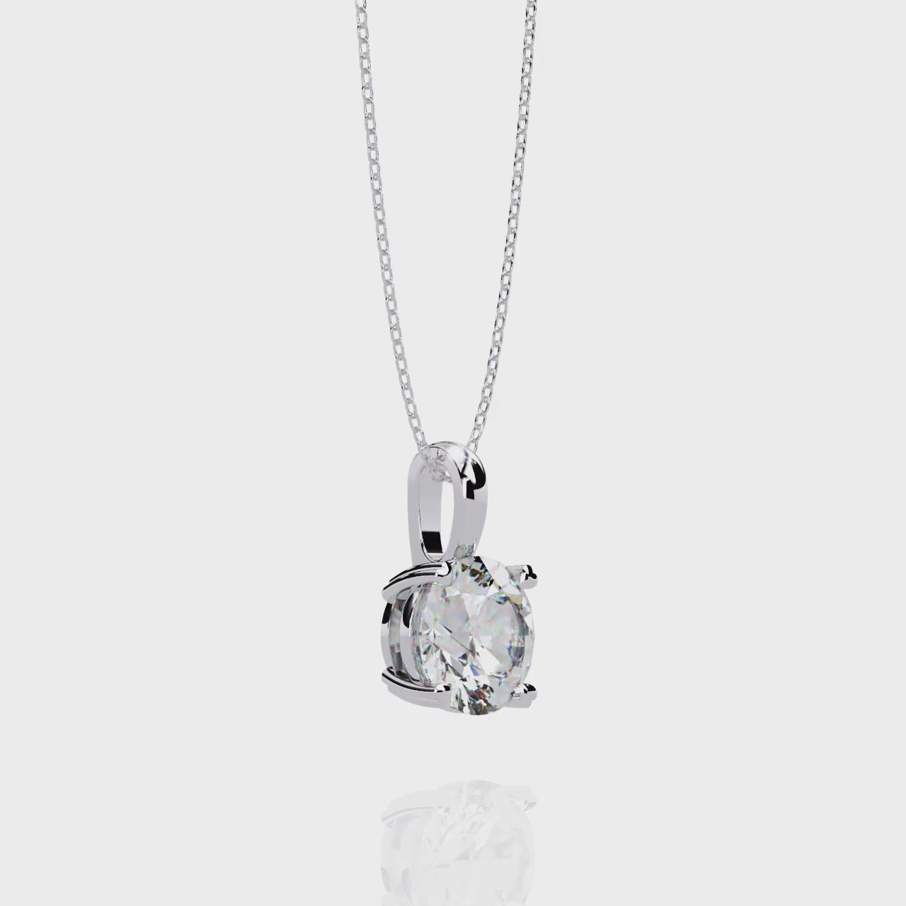 Elysian Spark Solitaire Sterling Silver Pendant Necklace for Women