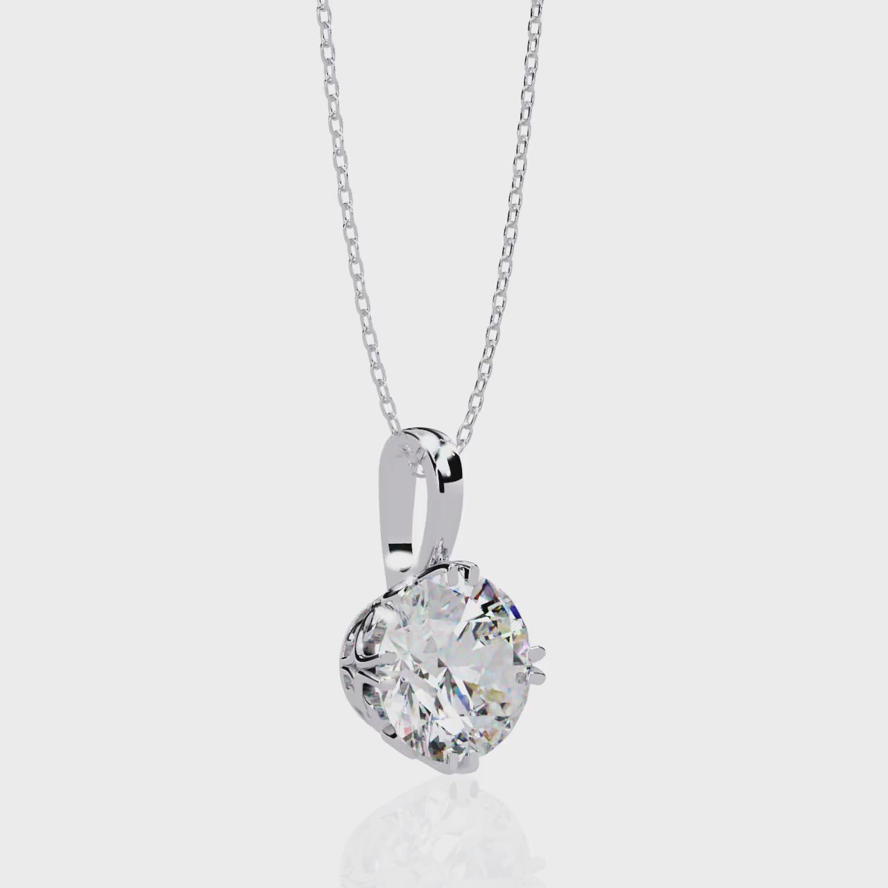 ISEHRA Artisan Glow Solitaire Sterling Silver Pendant Necklace for Women