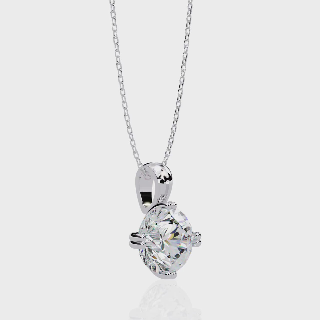 ISEHRA Pure Glimmer Solitaire Sterling Silver Pendant Necklace for Women