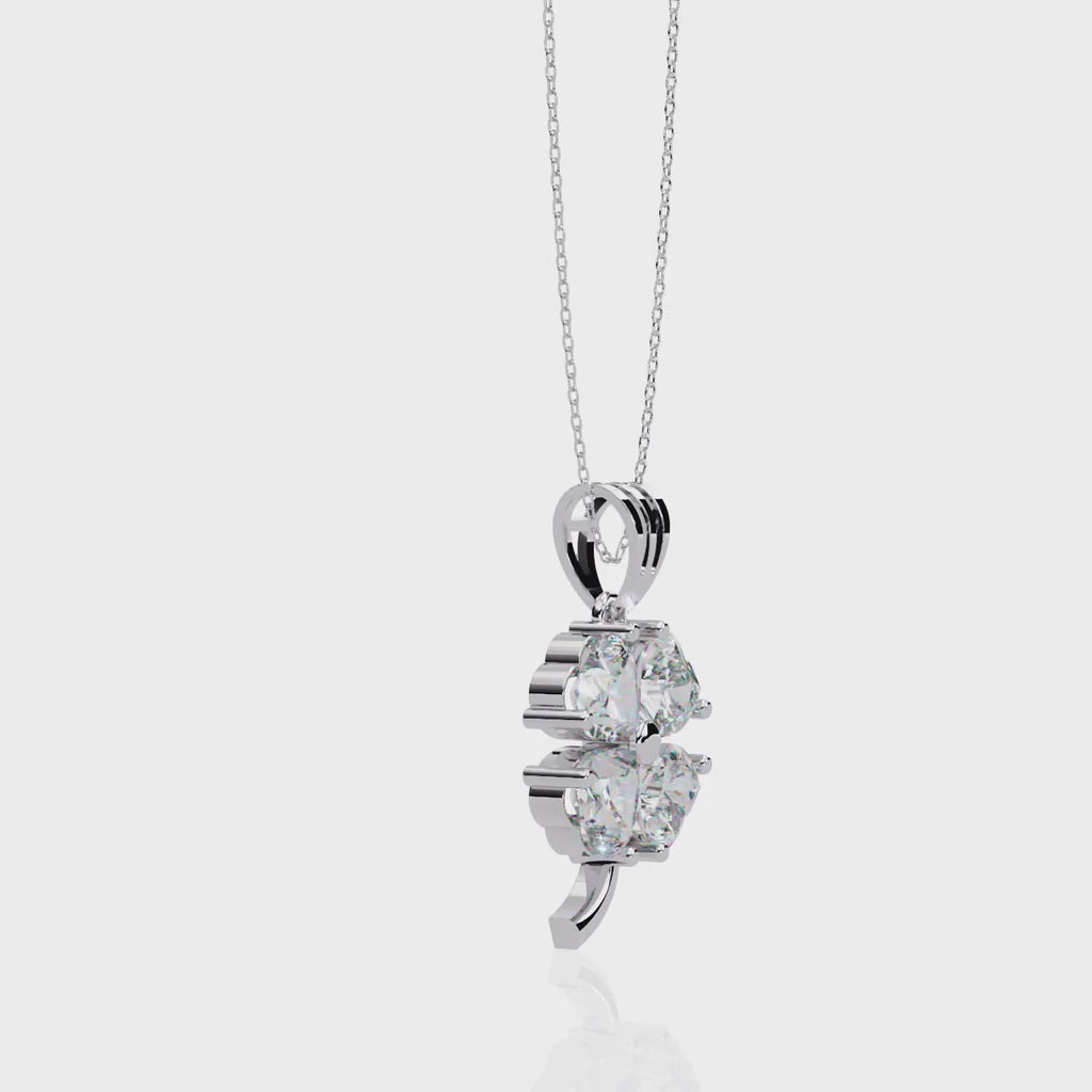 Sterling Silver Clover Pendant Necklace for Women