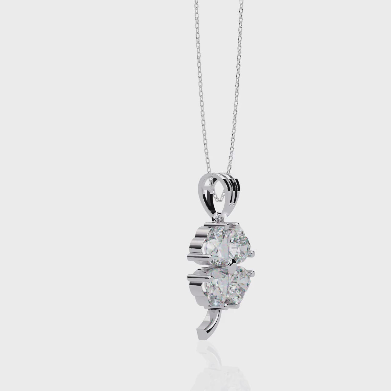 Sterling Silver Clover Pendant Necklace for Women