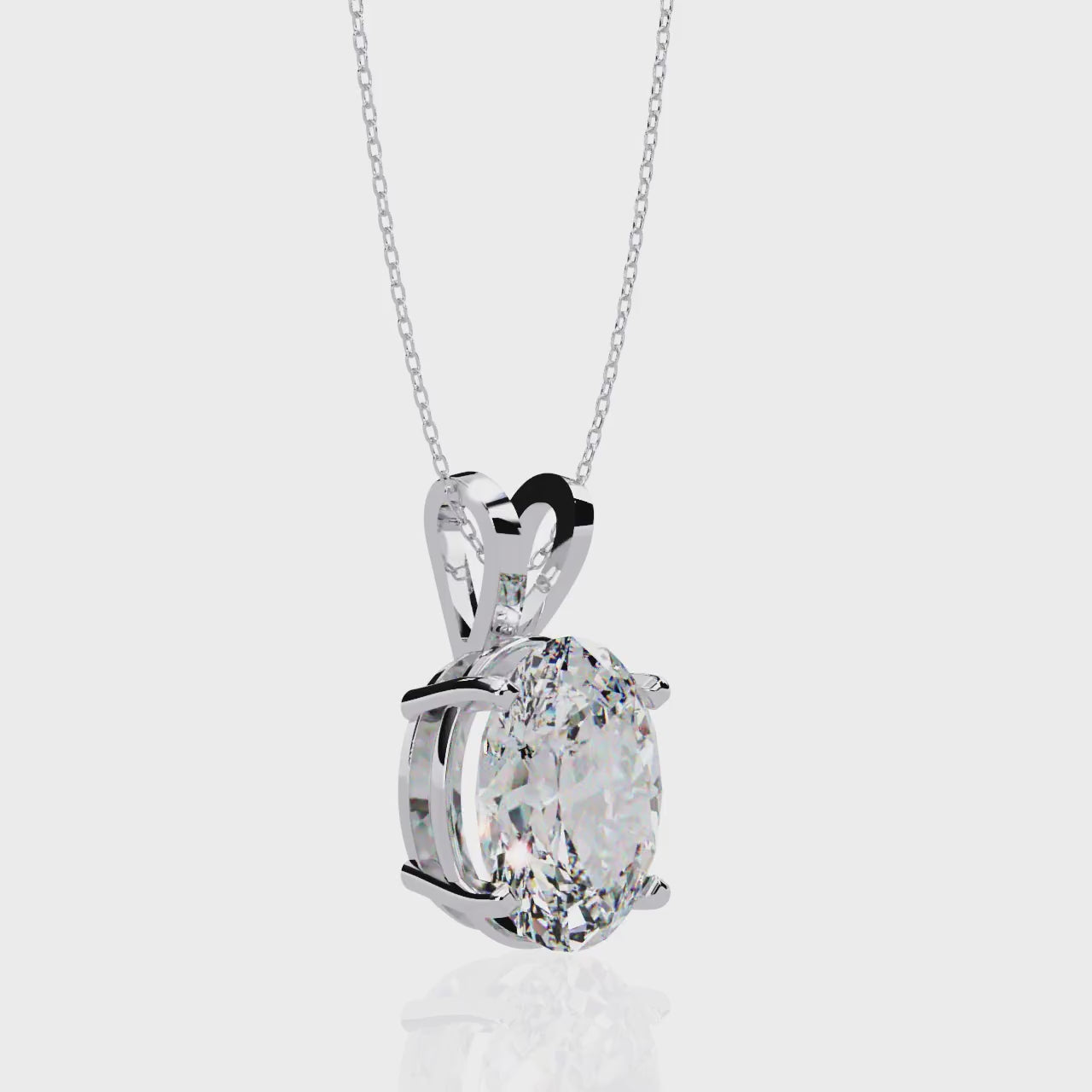 Vela Oval Sterling Silver Solitaire Pendant Necklace for Women