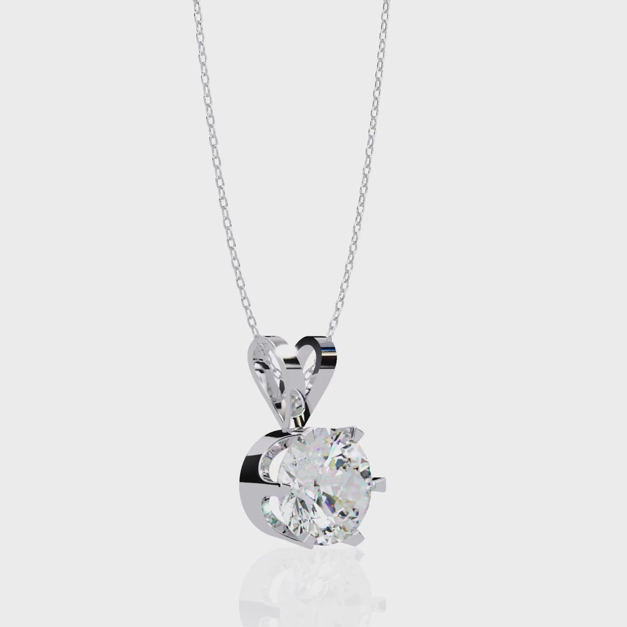 ISEHRA Crown Solitaire Sterling Silver Pendant Necklace for Women