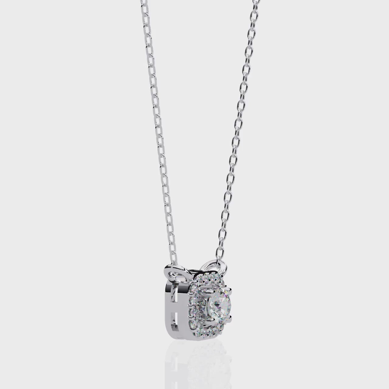 ISEHRA Cushion Sparkle Sterling Silver Pendant Necklace for Women