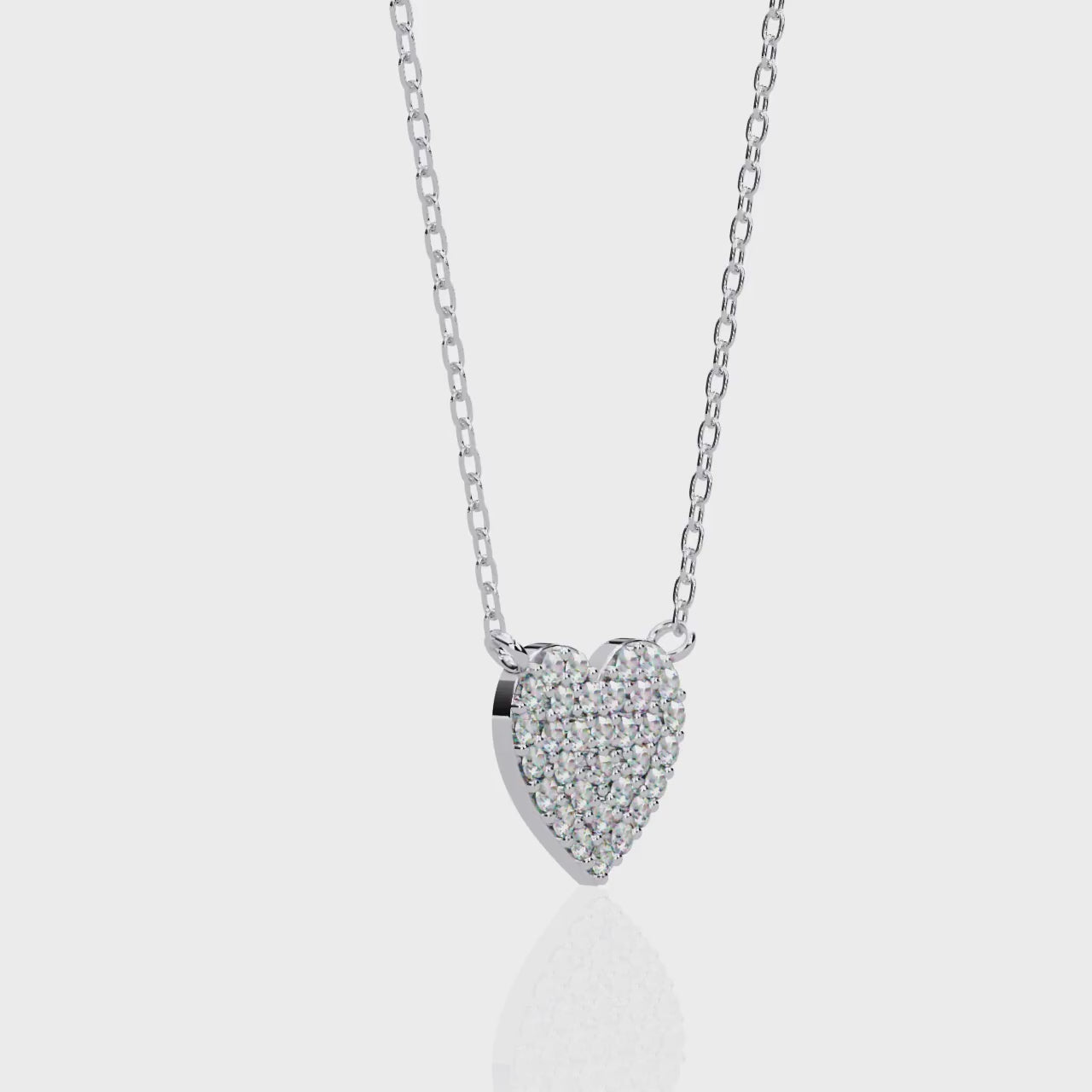 ISEHRA Heart Aura Sterling Silver Pendant Necklace for Women