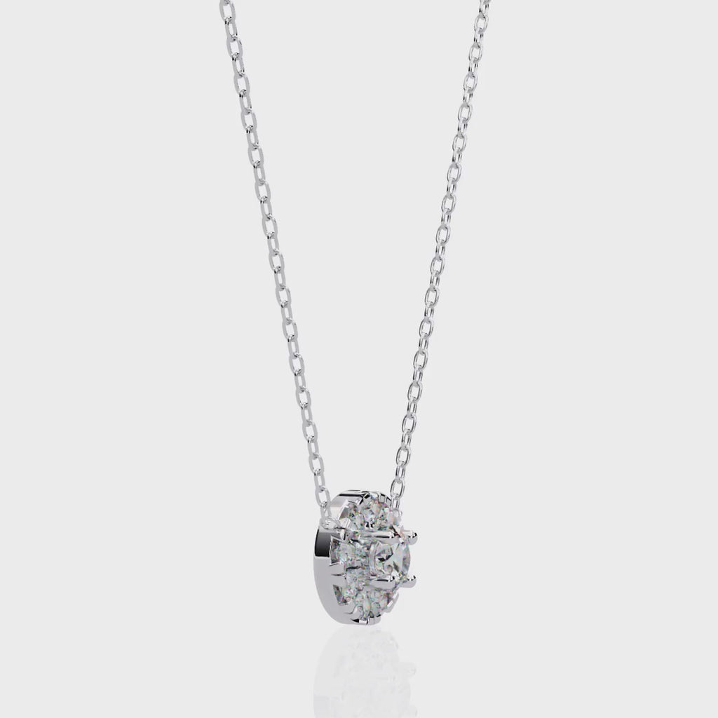 Diamond Echo Sterling Silver Pendant Necklace for Women