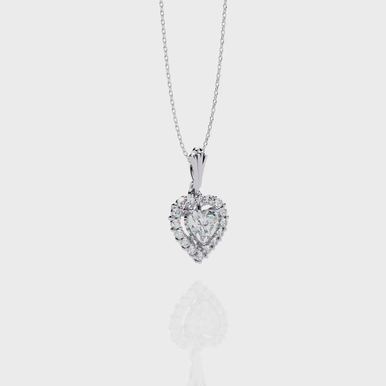 Heartshine Halo Pendant Necklace for Women – 925 Sterling Silver