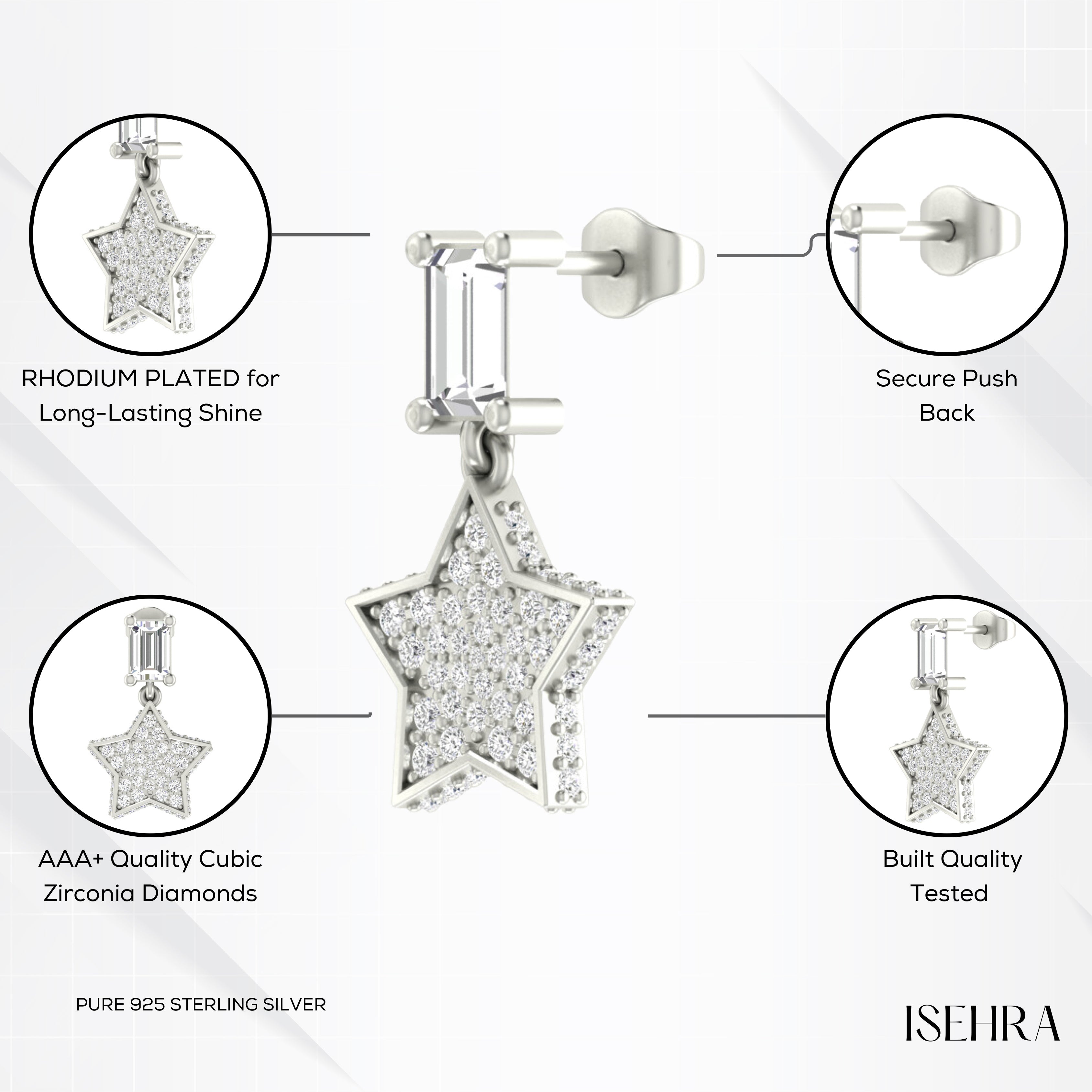 Star Stud Earring for Men | 925 Sterling Silver