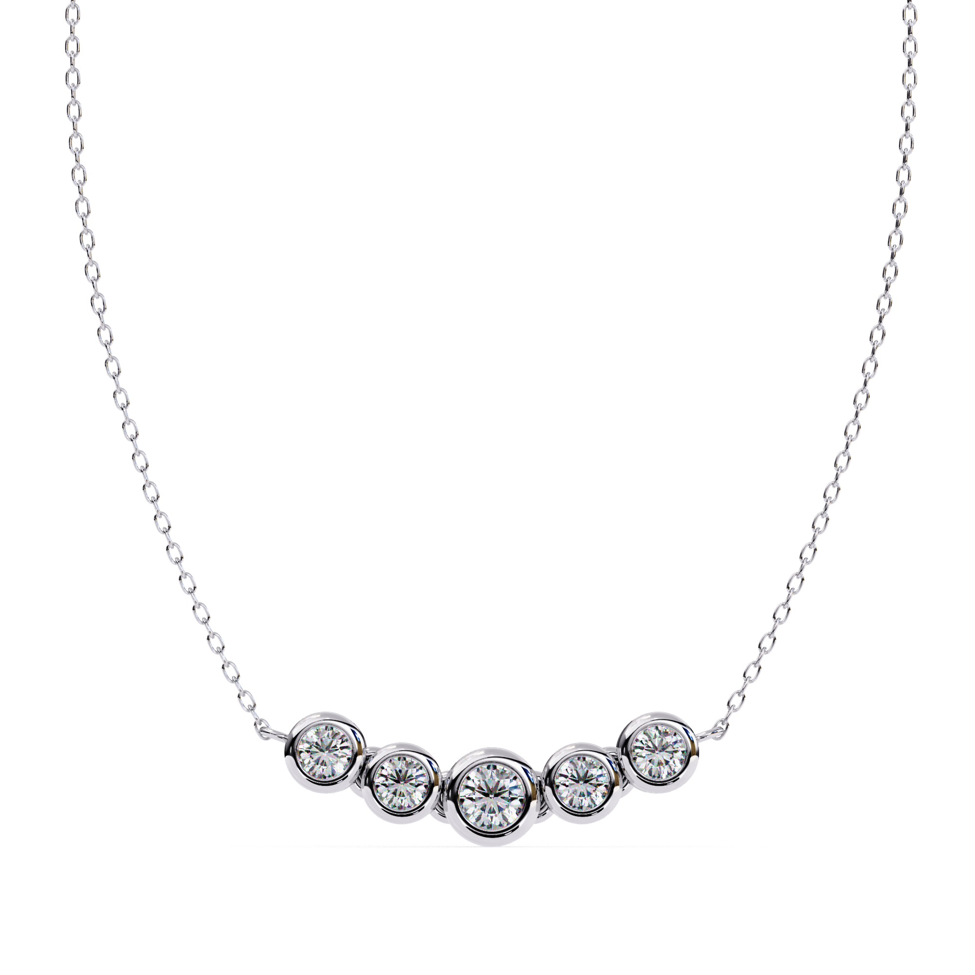ISEHRA Lyrical Bend Sterling Silver Pendant Necklace for Women