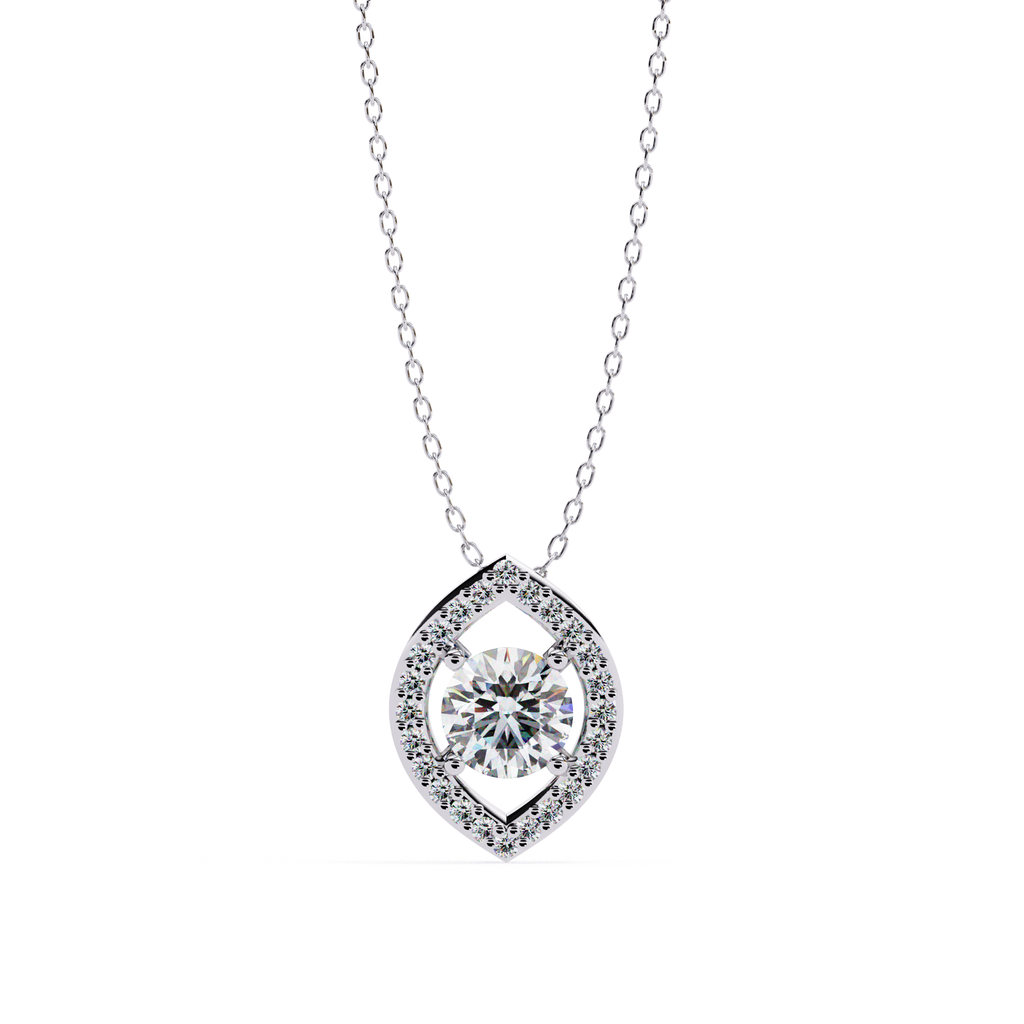 Eye of Radiance Crystal Pendant Women’s Sterling Silver Necklace