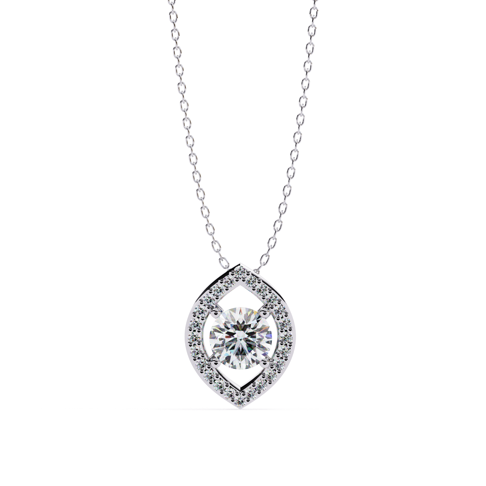 Eye of Radiance Crystal Pendant Women’s Sterling Silver Necklace