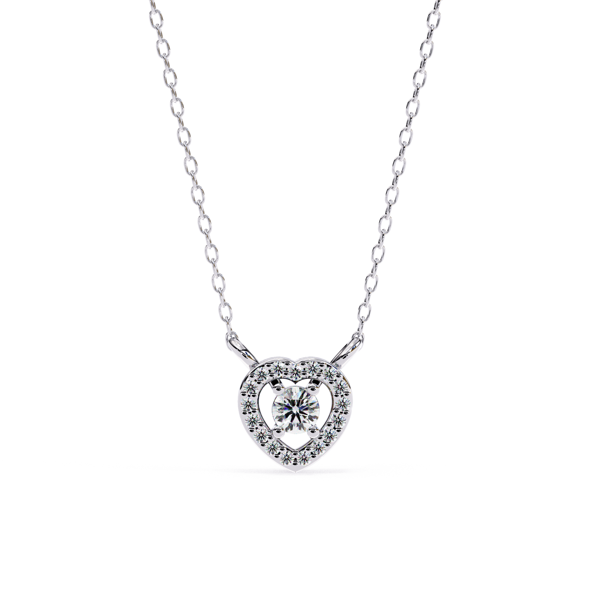 ISEHRA Dancing Heart Sterling Silver Pendant Necklace for Women
