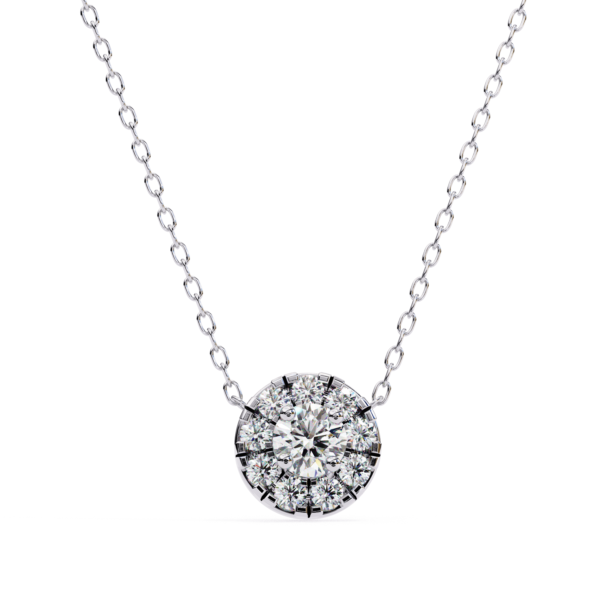 Diamond Echo Sterling Silver Pendant Necklace for Women