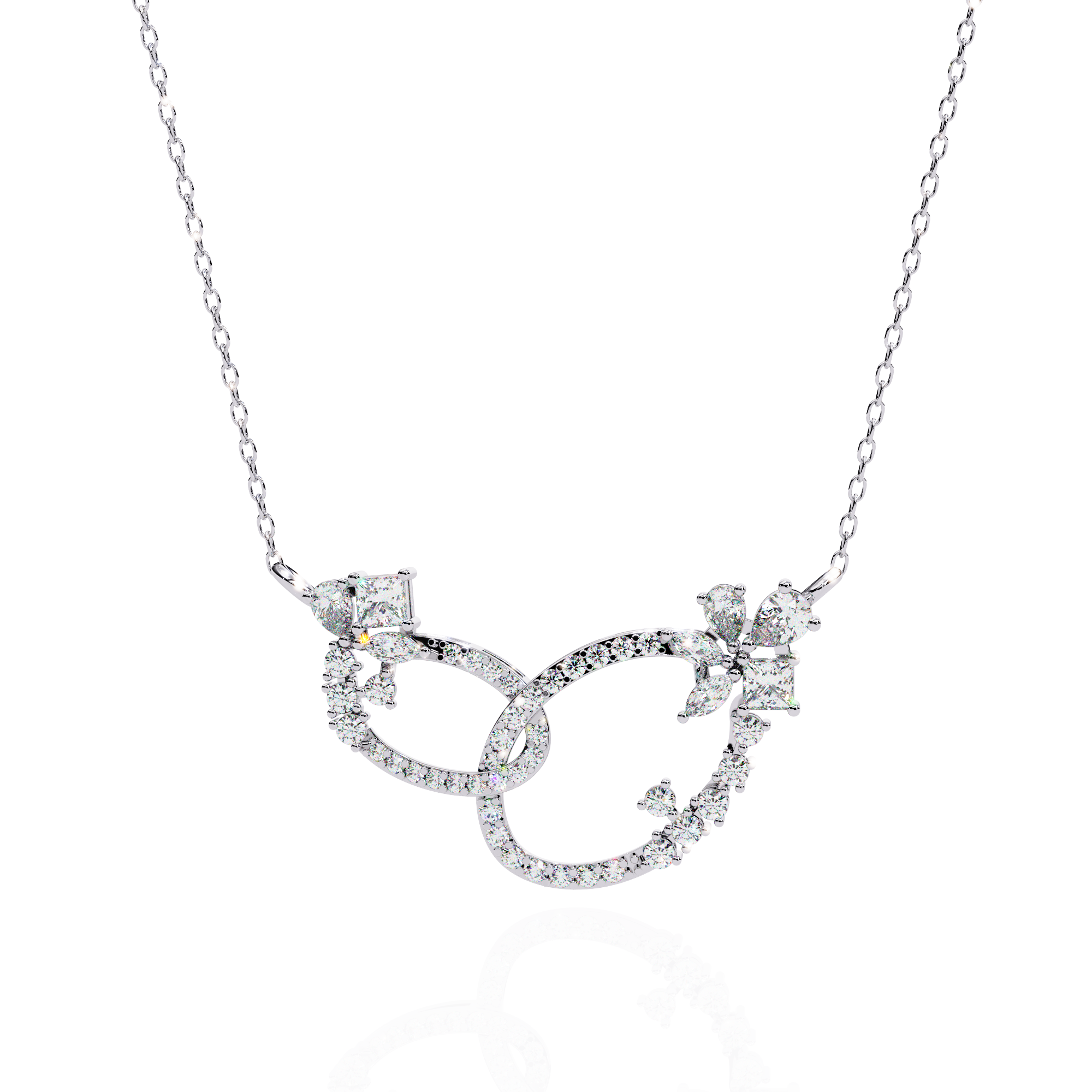 ISEHRA Infinite Sparkle Sterling Silver Pendant Necklace for Women