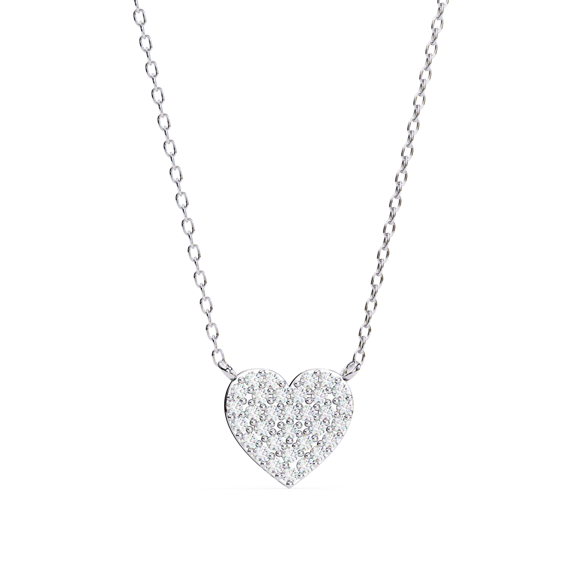 ISEHRA Heart Aura Sterling Silver Pendant Necklace for Women