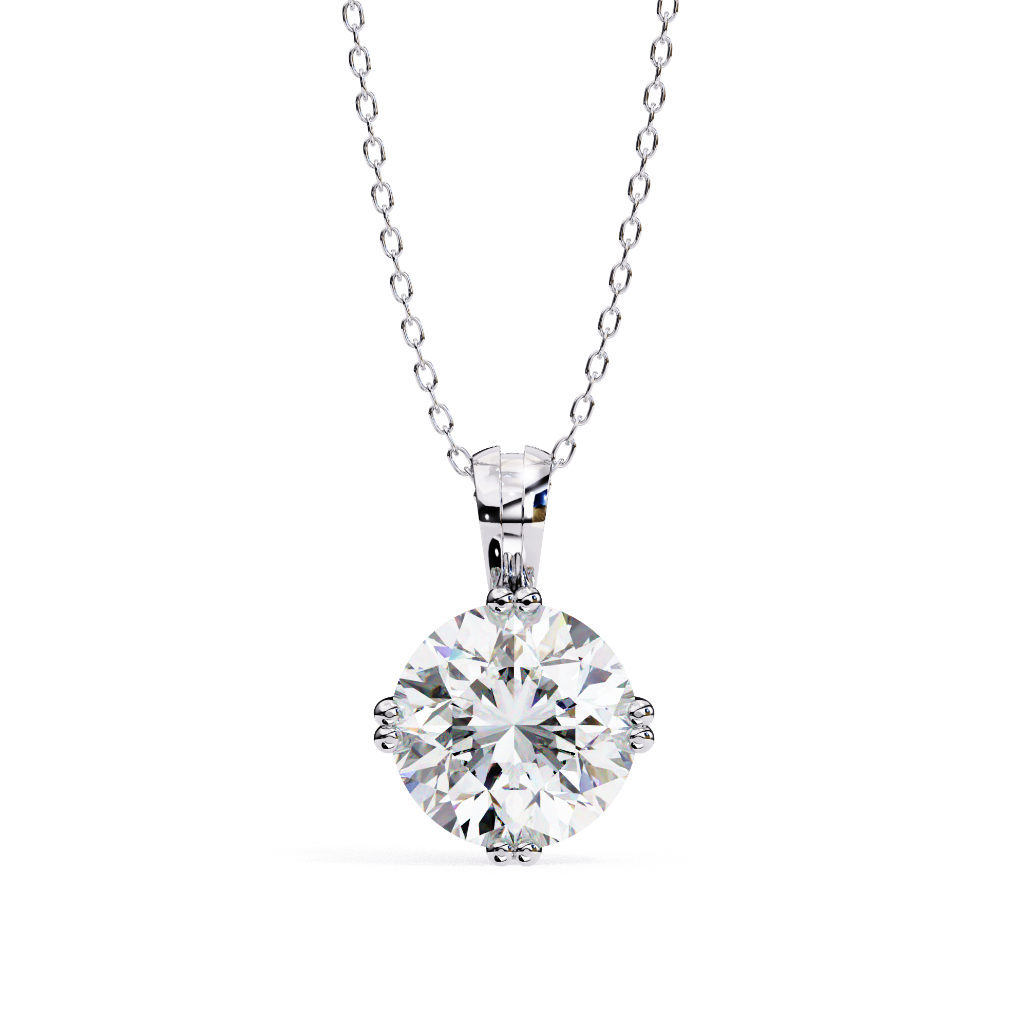 ISEHRA Pure Glimmer Solitaire Sterling Silver Pendant Necklace for Women