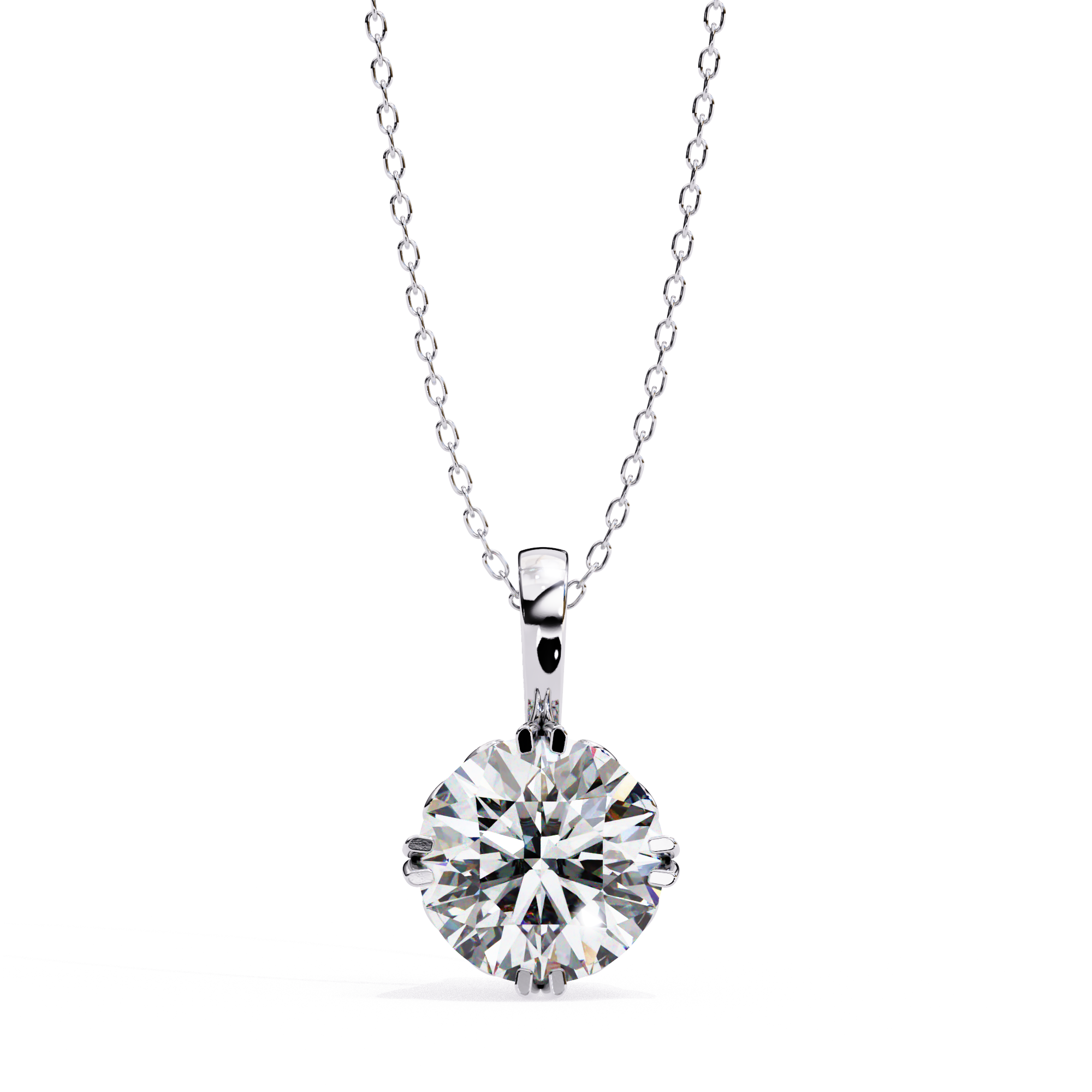 ISEHRA Artisan Glow Solitaire Sterling Silver Pendant Necklace for Women